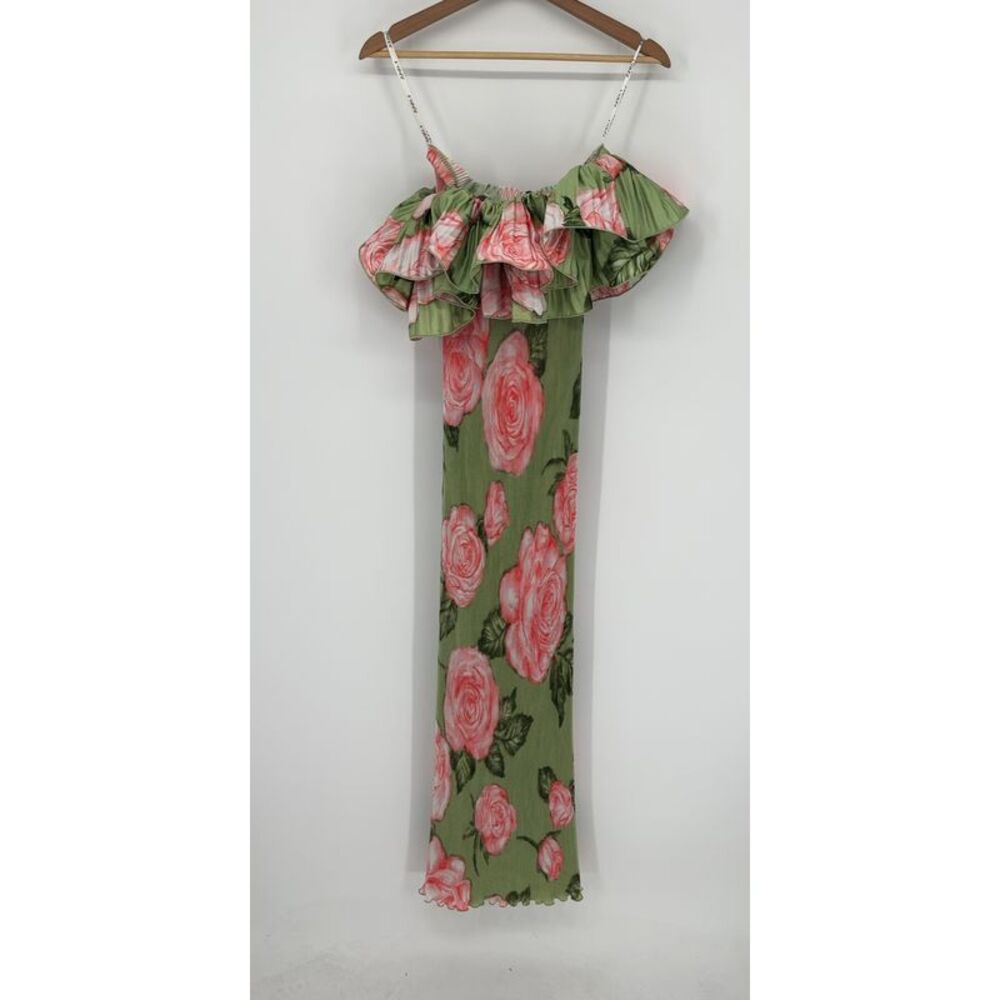L’Idee Strapless Floral Ruffle Dress